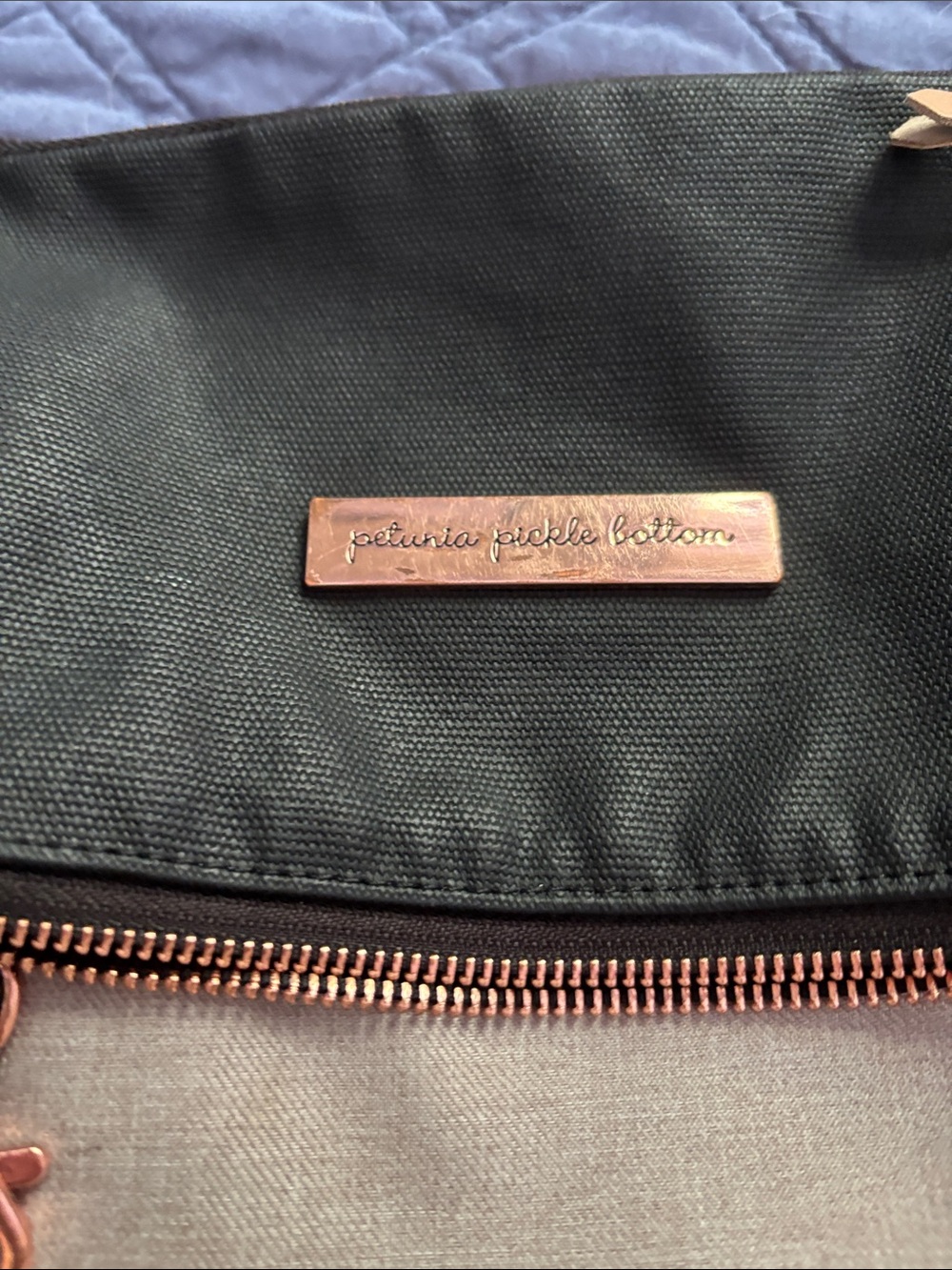 Petunia Pickle Bottom Black and Light Gray Messenger Bag or back pack style - Picture 2 of 11